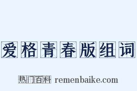 爱格青春版组词是什么意思的图片